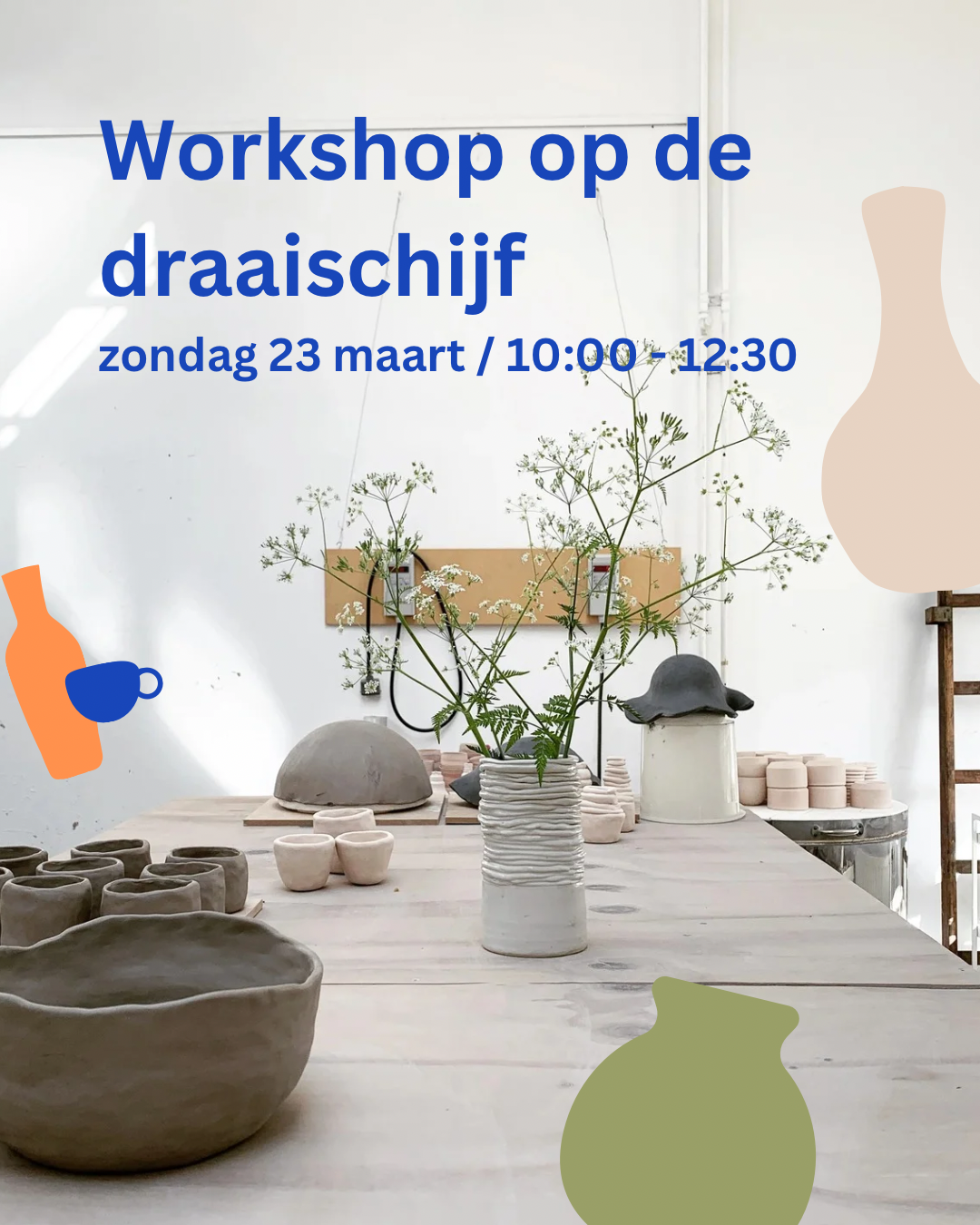 [uitverkocht] Workshop draaien op de draaischijf / zondag 23 maart 2025 / 10:00 - 12:30