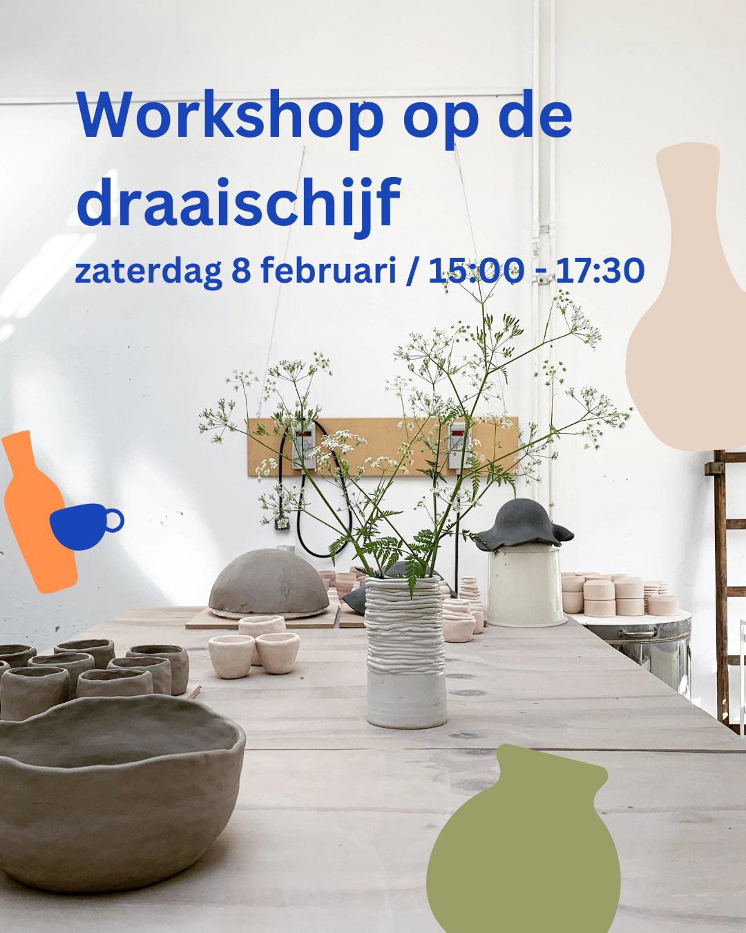 [nog 2 plekjes] Workshop draaien op de draaischijf / zaterdag 8 februari 2025 / 15:00 - 17:30